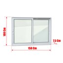 Ver imagem 4 de Janela Alumínio Elite 2 Folhas Moveis 100 x 150 V.Liso Branco Brimak