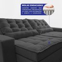 Ver imagem 2 de Sofá Retrátil e Reclinável 2,12m Molas Ensacadas Belle. Boucle Cama Inbox Cinza Escuro