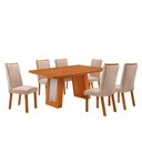 Ver imagem 5 de Mesa de Jantar Carolina 6 Lugares Tampo Laminado Creme Off White 180cm Moderna