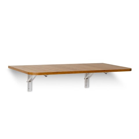 Mesa Dobrável Premium (Selo Fsc) 80 x 41 cm Castanho com Cantos Arredondados e Kit para Fixação Bemf