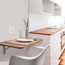 Ver imagem 3 de Mesa Dobrável Premium (Selo Fsc) 80 x 41 cm Castanho com Cantos Arredondados e Kit para Fixação Bemf