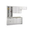 Ver imagem 1 de Cozinha Modulada Completa Americana 5pçs 2 Armários Balcão Paneleiro Complemento C5p14 Branco -