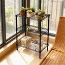 Ver imagem 2 de Estante Aço 3 Prateleiras Preta 90 Cm com Forros