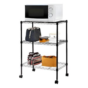 Estante Aço 3 Prateleiras Preta 90 Cm com Forros