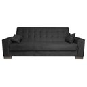 Ver imagem 1 de Sofá Cama 2 Lugares para Sala de Estar Lisboa Suede Preto
