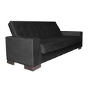 Ver imagem 3 de Sofá Cama 2 Lugares para Sala de Estar Lisboa Suede Preto