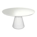 Ver imagem 2 de Mesa de Jantar Cone Laqueada Tampo Redondo com Vidro 90 Cm Branco **SOMENTE A MESA**