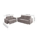 Ver imagem 2 de Sofá Veneza 5 Lugares, Conjunto 3e2 - Retrátil - de Casa Décor e Estofados Cinza Claro