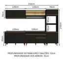 Ver imagem 4 de Armário de Cozinha Completa 310cm Preto Reims Madesa 02