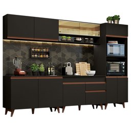 Armário de Cozinha Completa 310cm Preto Reims Madesa 02 - 3