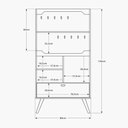 Ver mais imagens de Armário Aparador Cantinho Café Vintage Ganchos de Ferro e Pés Palito Rubi -off White / Tauari