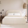 Cama Estofada de Casal com Cabeceira Aurora - Linho Texturizado Off White - 1