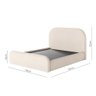 Cama Estofada de Casal com Cabeceira Aurora - Linho Texturizado Off White - 3