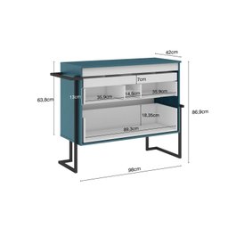 Gabinete para Banheiro com Cuba Preta 03 Gavetas e Espelheira 100cm Viso Azul Móveis Bosi - 3 Gabinete para Banheiro com Cuba Preta 03 Gavetas e Espelheira 100cm Viso Azul Móveis Bosi - 3