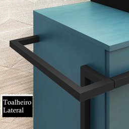 Gabinete para Banheiro com Cuba Preta 03 Gavetas e Espelheira 100cm Viso Azul Móveis Bosi - 8 Gabinete para Banheiro com Cuba Preta 03 Gavetas e Espelheira 100cm Viso Azul Móveis Bosi - 8