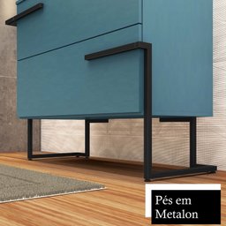Gabinete para Banheiro com Cuba Preta 03 Gavetas e Espelheira 100cm Viso Azul Móveis Bosi - 5 Gabinete para Banheiro com Cuba Preta 03 Gavetas e Espelheira 100cm Viso Azul Móveis Bosi - 5
