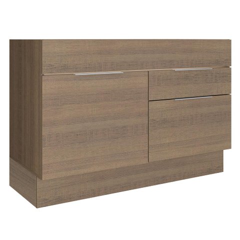 Balcão Gabinete de Pia Madesa Stella 1 Porta e 2 Gavetas (Sem Tampo e Pia) Rustic