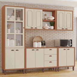 Cozinha Modulada Completa Júlia 100% Mdf Tuboarte com 2 Balcões Independentes e 11 Portas - 1