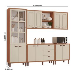 Cozinha Modulada Completa Júlia 100% Mdf Tuboarte com 2 Balcões Independentes e 11 Portas - 2