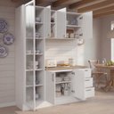 Ver imagem 2 de Cozinha Planejada 3 Peças com Tampo com Cristaleira Marselha CabeCasa MadeiraOriginals Branco