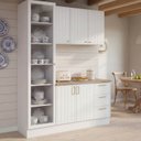 Ver imagem 1 de Cozinha Planejada 3 Peças com Tampo com Cristaleira Marselha CabeCasa MadeiraOriginals Branco