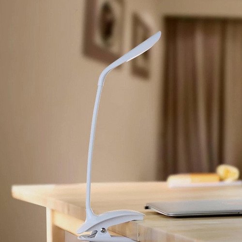 Luminária De Mesa Clip Branco Led Touch Dimerizável Bivolt 2W Branco Quente - 9