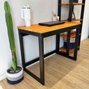 Ver imagem 2 de Home Office Escrivaninha e Estante Linea Slim Moderno sem Gavetas Madeira Pinus 96cm Carvalho