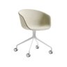 Cadeira de escritório bege base branca Chess - 1