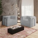 Ver imagem 2 de Kit Duas Poltronas Monaco Decorativa Escritorio Sala de Espera Cinza