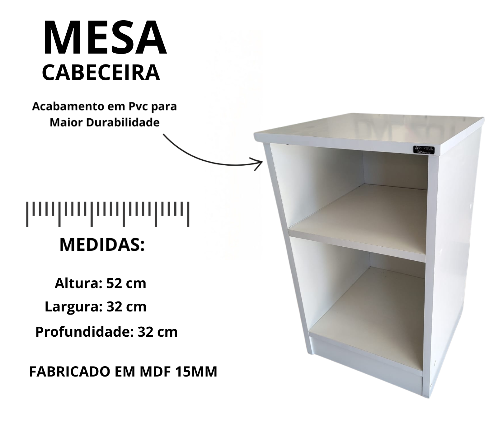 Mesa de Cabeceira na Cor Branco - 2