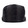 Boina Italiana Jeans Algodão de Jornaleiro Design Liso Ajustável Preto - 4