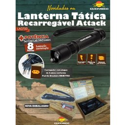 Lanterna  Attack Guepardo 140 lumens Bateria 3200mAh Recarregável e Carregador Preta - 4
