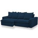 Ver imagem 2 de Sofá Retrátil Reclinável para Sala de Estar Living 195cm Vêneto F04 Veludo Azul - Lyam Decor