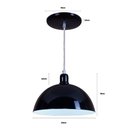 Ver imagem 3 de Pendente Meia Lua 24cm Luminária Lustre Alumínio Preto Brilhante