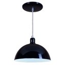 Ver imagem 1 de Pendente Meia Lua 24cm Luminária Lustre Alumínio Preto Brilhante