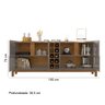 Buffet 04 Portas 190 cm e Mesa de Centro Lizz Cinza Pérola Cedro Casa D - 2