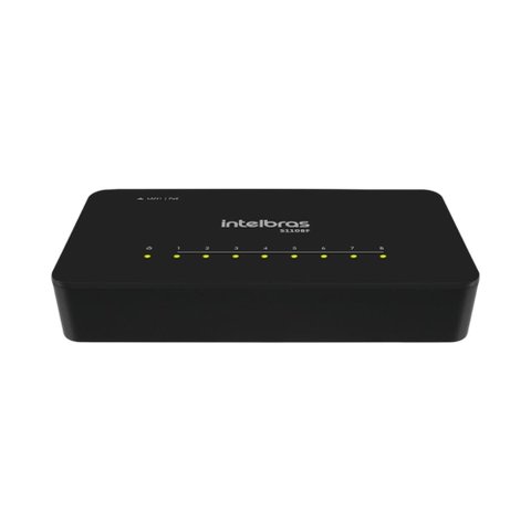 Switch 8 Portas Intelbras S1108F - Fast Ethernet 100MBPS - Lan Poe Passivo - 4760117