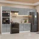 Ver imagem 1 de Armário de Cozinha Completa 350 cm Branco/Cinza Lux Madesa 01