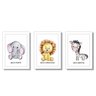 Quadros safari animais para quarto infantil com frases:Kit 1 Branco - 1