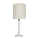 Ver imagem 1 de Luminária de Mesa Cúpula Tecido Branco Base Branco Provençal