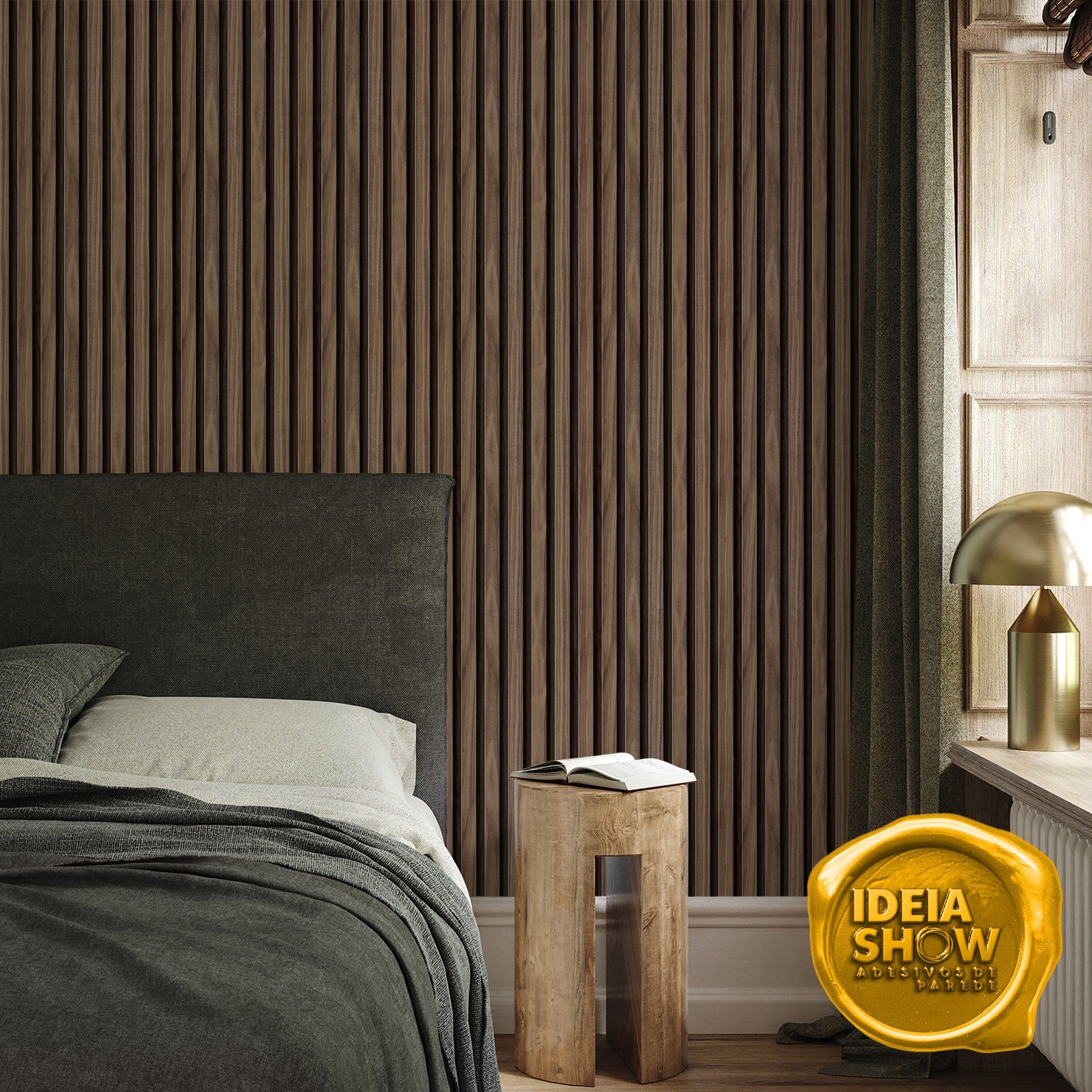 Papel De Parede Adesivo Ripas De Madeira Rústica Lavável 3Mt ...