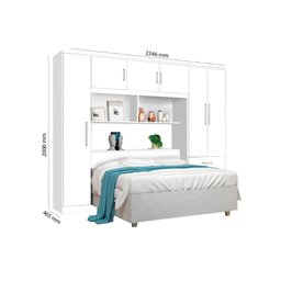 Roupeiro Modulado Com Cabeceira Báu CAN 2.34m Casal Com Amplo Espaço Interno e Nichos Externos Para  - 3