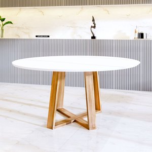 Mesa Jantar Redonda Lívia 110cm - Branca