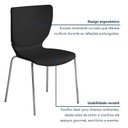 Ver mais imagens de Kit 6 Cadeiras Empilháveis Base Aço Tubular Mono Preto