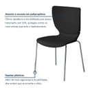 Ver imagem 6 de Kit 6 Cadeiras Empilháveis Base Aço Tubular Mono Preto