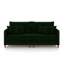 Ver imagem 2 de Sofá Montecarlo 3 Lugares 232cm Veludo/pu Verde/preto