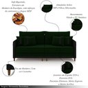 Ver imagem 3 de Sofá Montecarlo 3 Lugares 232cm Veludo/pu Verde/preto