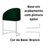 Kit 02 Banco Banqueta Poltrona Mia Base Metal Branca Veludo Cor:verde - 5