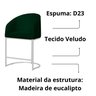 Kit 02 Banco Banqueta Poltrona Mia Base Metal Branca Veludo Cor:verde - 4