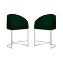 Ver imagem 1 de Kit 02 Banco Banqueta Poltrona Mia Base Metal Branca Veludo Cor:verde